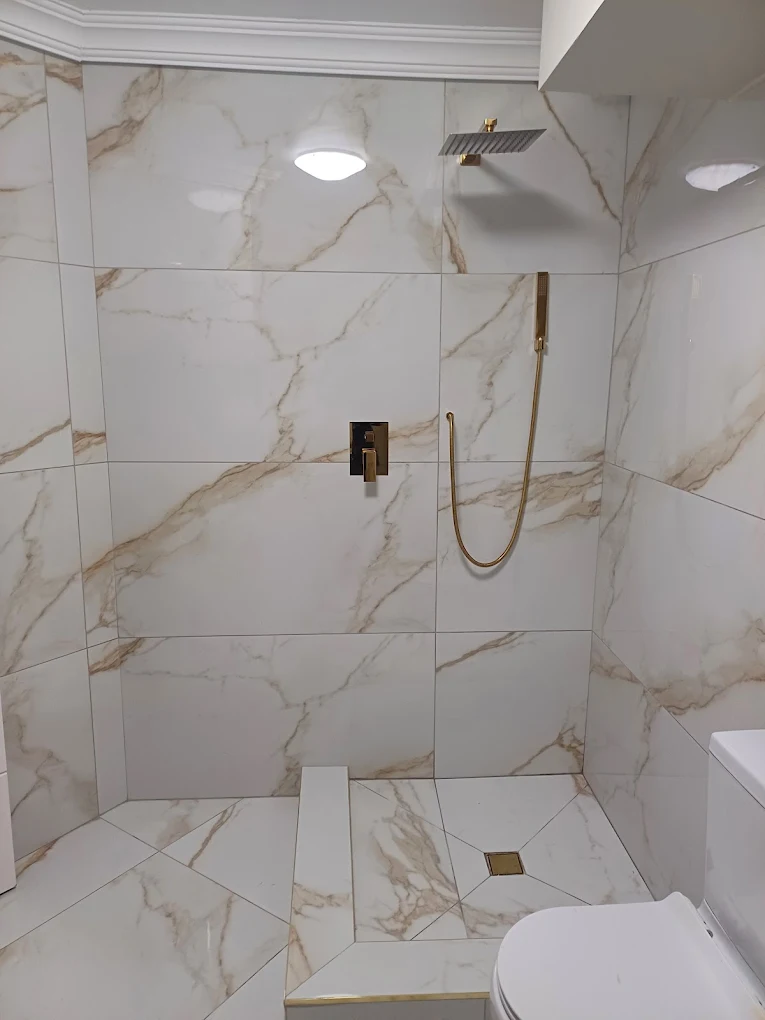 Luxury shower tile installation